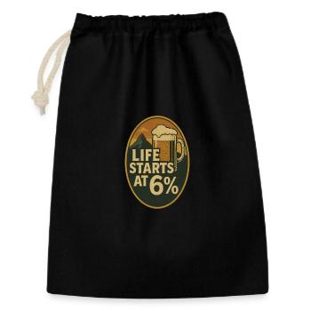 Life starts at 6% - Gift Bag 30 x 45 cm - black - Front