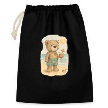 Lord Petzi sur la plage - Sac cadeau 30 x 45 cm - noir - Devant