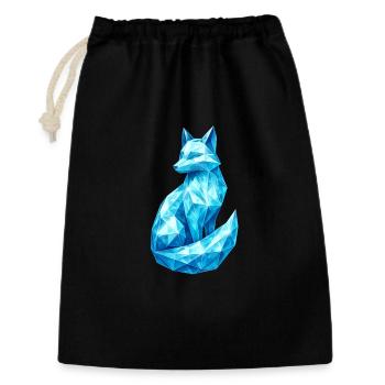 Diamant-Fuchs – Tierdesign in Edelstein-Optik - Geschenkbeutel aus Baumwolle (30 x 45 cm) - Schwarz - Vorne