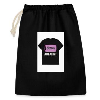 Bready Abfahrt T-Shirt mit Backwaren-Motiv - Geschenkbeutel aus Baumwolle (30 x 45 cm) - Schwarz - Vorne