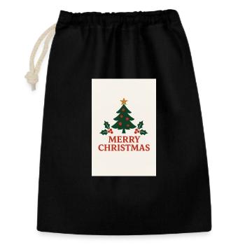 Merry Christmas Tree Retro Red and Green - Gift Bag 30 x 45 cm - black - Front