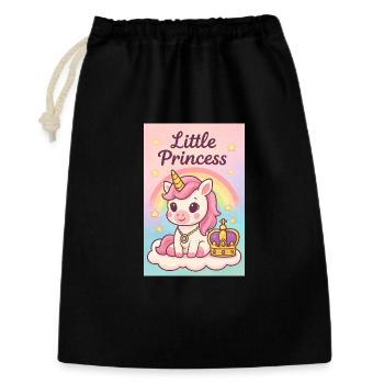 Petite Licorne Princesse - Sac cadeau 30 x 45 cm - noir - Devant