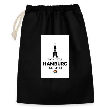 Hamburg St Pauli Koord Marker - Geschenkbeutel aus Baumwolle (30 x 45 cm) - Schwarz - Vorne