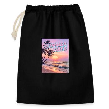 Summer Vibes Retro Sunset Beach - Sac cadeau 30 x 45 cm - noir - Devant