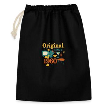 Original. Since 1960 – Retro Design Geburtsjahr - Geschenkbeutel aus Baumwolle (30 x 45 cm) - Schwarz - Vorne