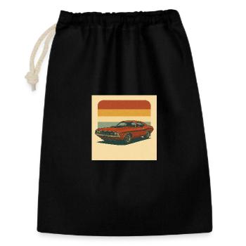 Retro Muscle Car Design auf Vintage Hintergrund - Geschenkbeutel aus Baumwolle (30 x 45 cm) - Schwarz - Vorne