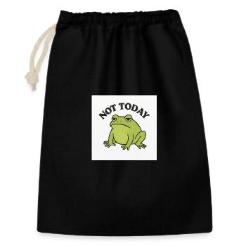 Drôle de grenouille avec texte de déclaration - Sac cadeau 30 x 45 cm - noir - Devant
