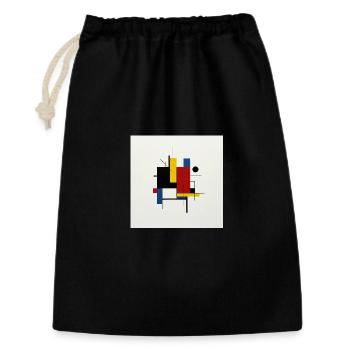 Composition abstraite géométrique colorée - Sac cadeau 30 x 45 cm - noir - Devant