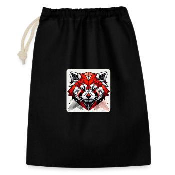 Geometric Red Panda Polygon - Gift Bag 30 x 45 cm - black - Front