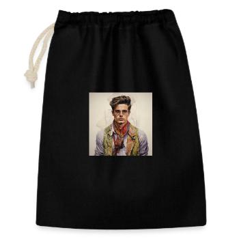 Vintage Glam Man with Silk Scarf - Gift Bag 30 x 45 cm - black - Front