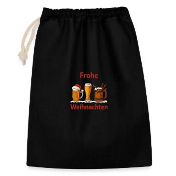 Joyeux Noël Magie de la bière - Sac cadeau 30 x 45 cm - noir - Devant