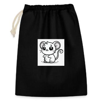 Kawaii Mouse Black White - Gift Bag 30 x 45 cm - black - Front