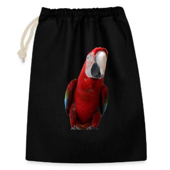 Papageien Vogel T-shirt Geschenk - Geschenkbeutel aus Baumwolle (30 x 45 cm) - Schwarz - Vorne