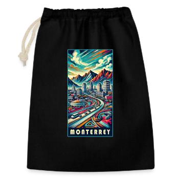 Monterrey Mexiko Stadt Reise Design - Geschenkbeutel aus Baumwolle (30 x 45 cm) - Schwarz - Vorne