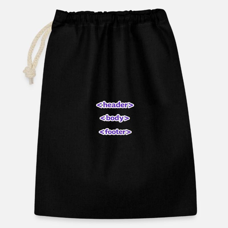 Style de code : En-tête, Corps, Pied de page - Pour tout le monde - Sac cadeau 30 x 45 cm - noir