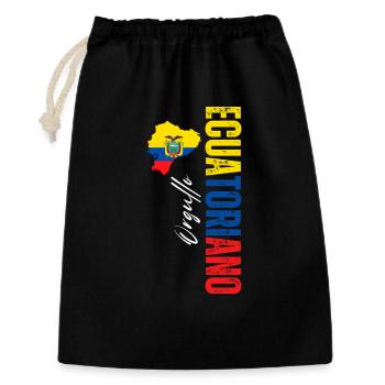 Ecuadorianischer Stolz, vertikales Design - Geschenkbeutel aus Baumwolle (30 x 45 cm) - Schwarz - Vorne