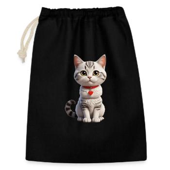 Cartoon cat / cartoon cat - Gift Bag 30 x 45 cm - black - Front