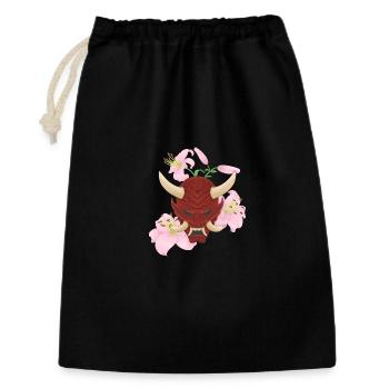 Oni x Lys roses - Sac cadeau 30 x 45 cm - noir - Devant