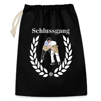 Schwingen Schwinger Schlussgang  Schwingerkönig - Geschenkbeutel aus Baumwolle (30 x 45 cm) - Schwarz - Vorne