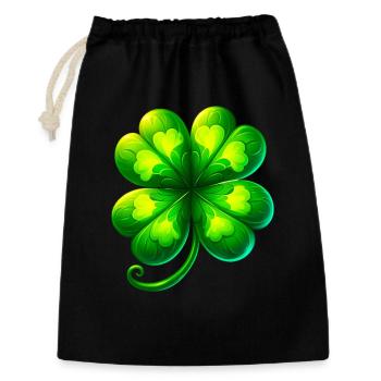 Trèfle à quatre feuilles - Sac cadeau 30 x 45 cm - noir - Devant