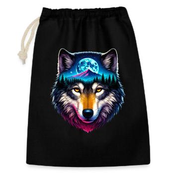 Loup - Sac cadeau 30 x 45 cm - noir - Devant