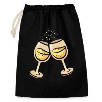 Sektgläser Cheers Party Illustration - Geschenkbeutel aus Baumwolle (30 x 45 cm) - Schwarz - Vorne