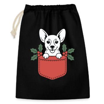 Pocket Pup Holly Christmas - Gift Bag 30 x 45 cm - black - Front