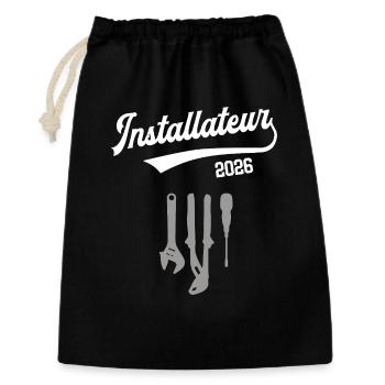 Installateur 2026 Apprentissage Plombier Master Chef - Sac cadeau 30 x 45 cm - noir - Devant