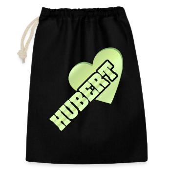 Geschenk für Hubert - Geschenkbeutel aus Baumwolle (30 x 45 cm) - Schwarz - Vorne