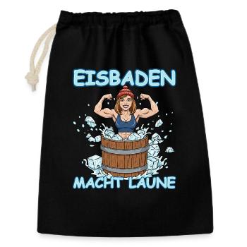 Eisbaden Für Damen - Geschenkbeutel aus Baumwolle (30 x 45 cm) - Schwarz - Vorne