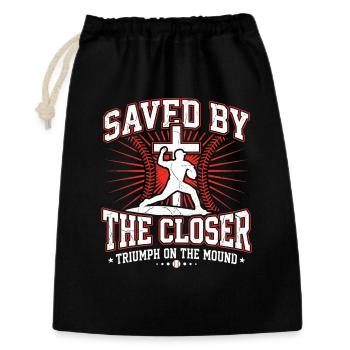 Sauvés par le Closer Christian Baseball Jesus - Sac cadeau 30 x 45 cm - noir - Devant