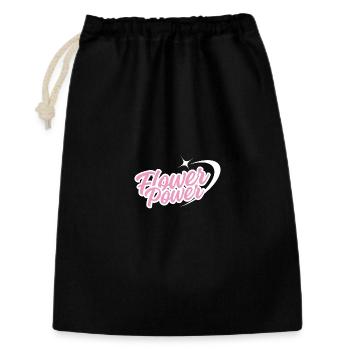 Flower Power - Retro font in pink with star - Gift Bag 30 x 45 cm - black - Front