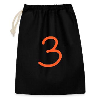 3 Numéro trois numéro anniversaire - Sac cadeau 30 x 45 cm - noir - Devant
