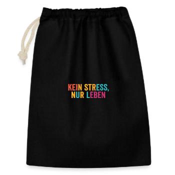 No stress, just live - Gift Bag 30 x 45 cm - black - Front