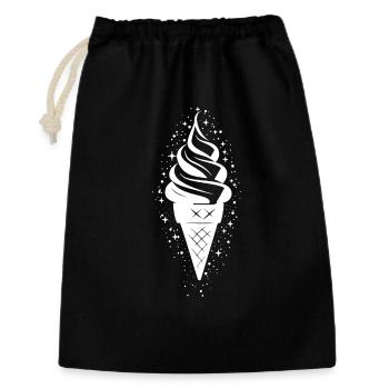 Croquis de cornet de crème glacée - Sac cadeau 30 x 45 cm - noir - Devant