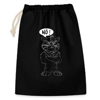 Elegante Bulldogge im Anzug Nein - Geschenkbeutel aus Baumwolle (30 x 45 cm) - Schwarz - Vorne
