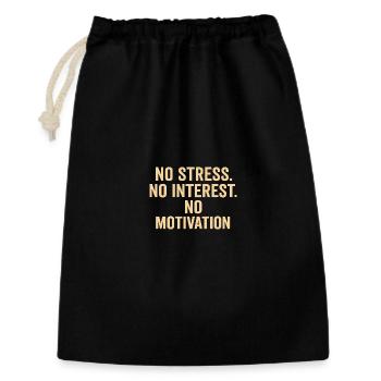 No Stress No Motivation - Gift Bag 30 x 45 cm - black - Front