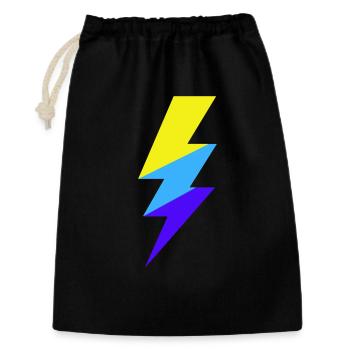 TriColor Neon-Strahl - Geschenkbeutel aus Baumwolle (30 x 45 cm) - Schwarz - Vorne