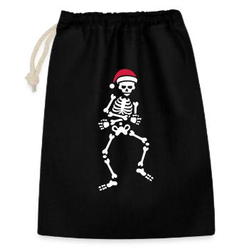 Skibidi challenge meme squelette noël danse - Sac cadeau 30 x 45 cm - noir - Devant