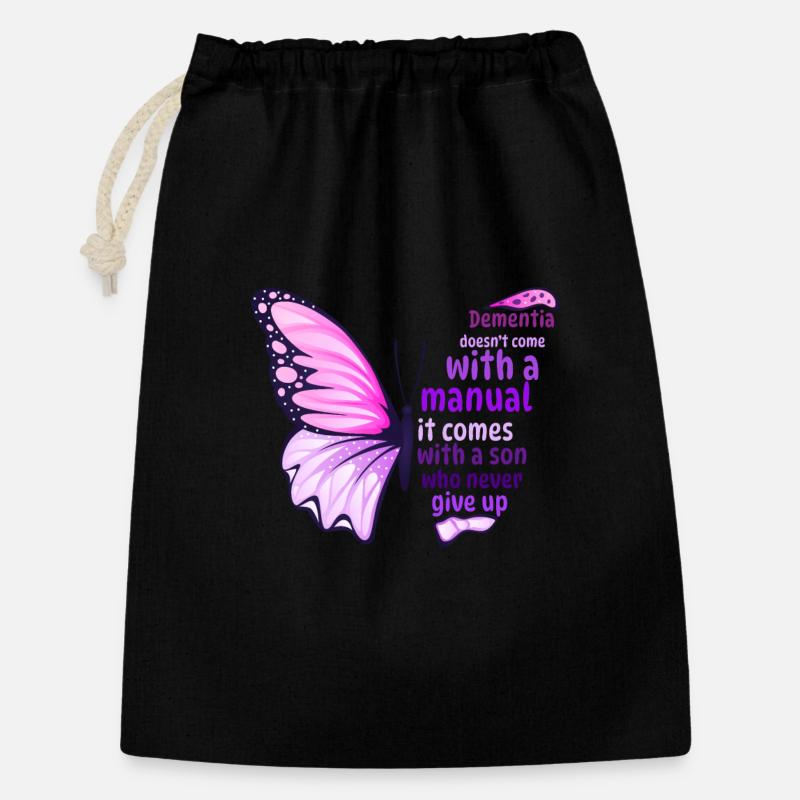 Demenzpfleger Schmetterling - Geschenkbeutel aus Baumwolle (30 x 45 cm) - Schwarz