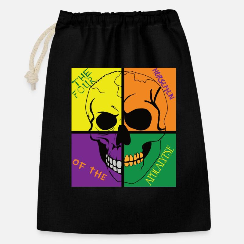 Schädel der Apocalypse - Geschenkbeutel aus Baumwolle (30 x 45 cm) - Schwarz