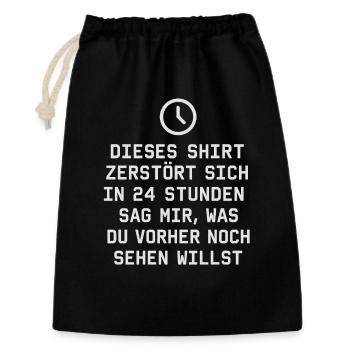 T-shirt Compte à rebours : Détruit en 24 heures - Sac cadeau 30 x 45 cm - noir - Devant