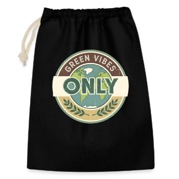 Vintage Globe Green Vibes Only - Gift Bag 30 x 45 cm - black - Front