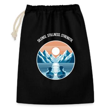 Bain de glace avec un panorama de montagne Régénération Bien-être - Sac cadeau 30 x 45 cm - noir - Devant