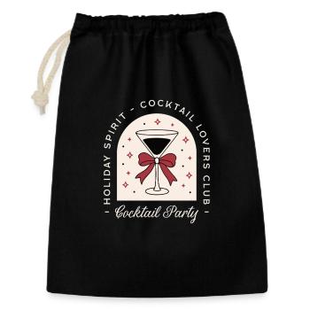 Cocktail-Liebhaber-Party, lustiger Weihnachts-Martini - Geschenkbeutel aus Baumwolle (30 x 45 cm) - Schwarz - Vorne