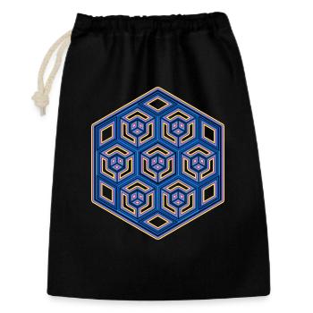 Motif hexagonal Géométrie Festival de musique Sport Yoga - Sac cadeau 30 x 45 cm - noir - Devant