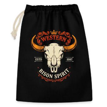 Tête de Bison Spirit Western - Sac cadeau 30 x 45 cm - noir - Devant