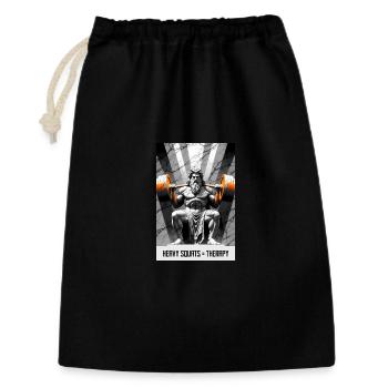 Squat Is My Therapy – Kniebeuge T-Shirt - Sac cadeau 30 x 45 cm - noir - Devant