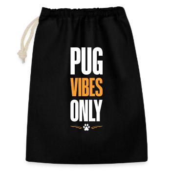 Pug Vibes uniquement - Sac cadeau 30 x 45 cm - noir - Devant