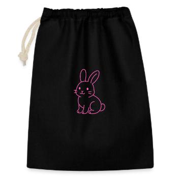 Neon Rabbit - Geschenkbeutel aus Baumwolle (30 x 45 cm) - Schwarz - Vorne